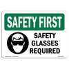 Signmission OSHA Sign, Glasses Required, 5in X 3.5in Decal, 5" W, 3.5" H, Landscape, OS-SF-D-35-L-10935 OS-SF-D-35-L-10935